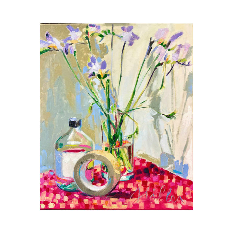 Freesias with a roll of tape and turpentine, Hillar Mänd